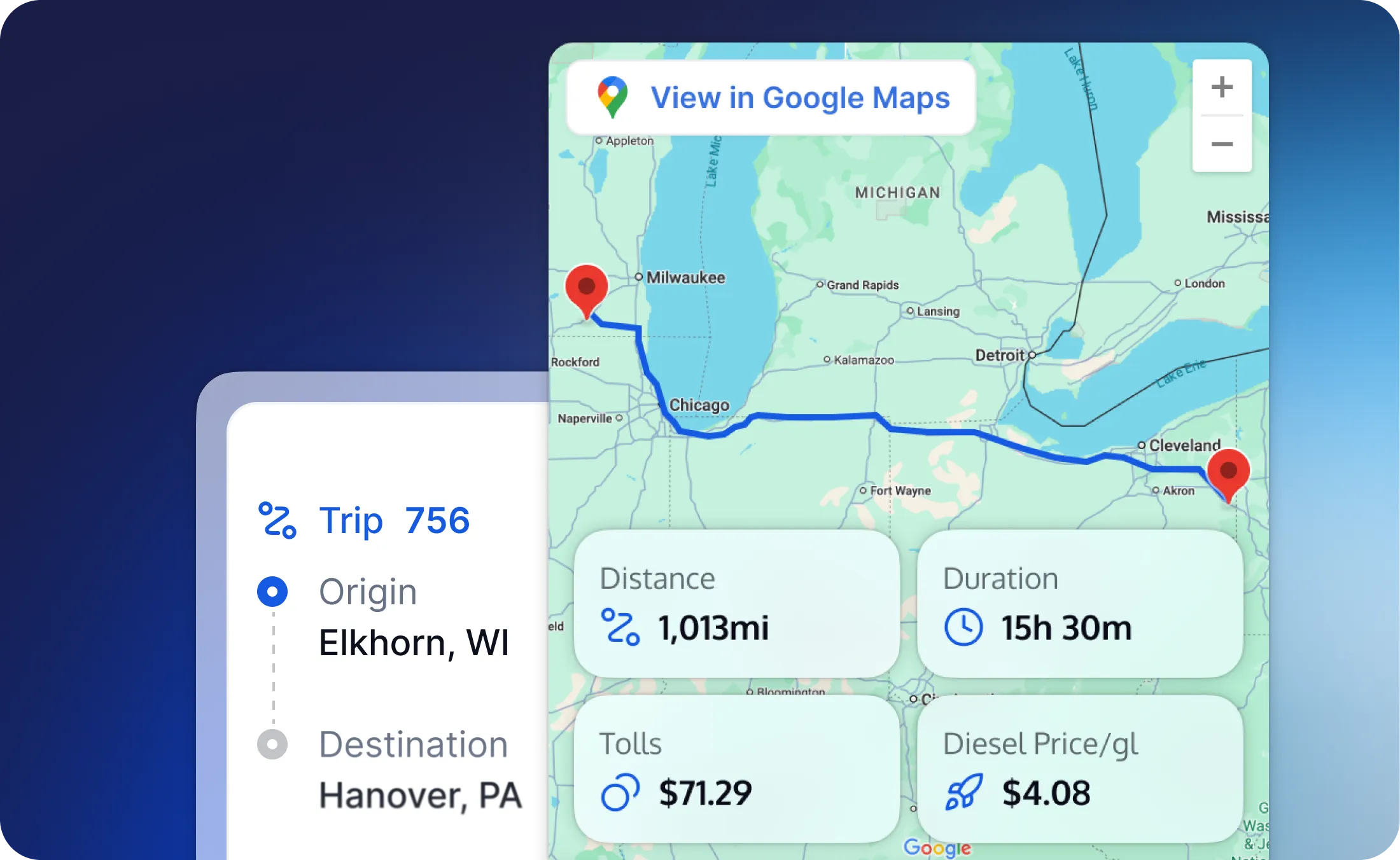 Google Maps in one click